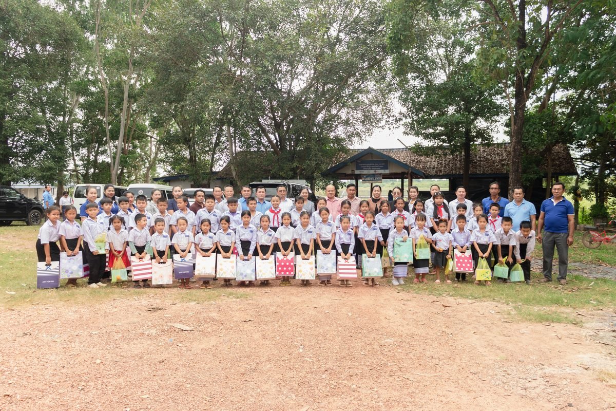 Natan Village community gathered at the project