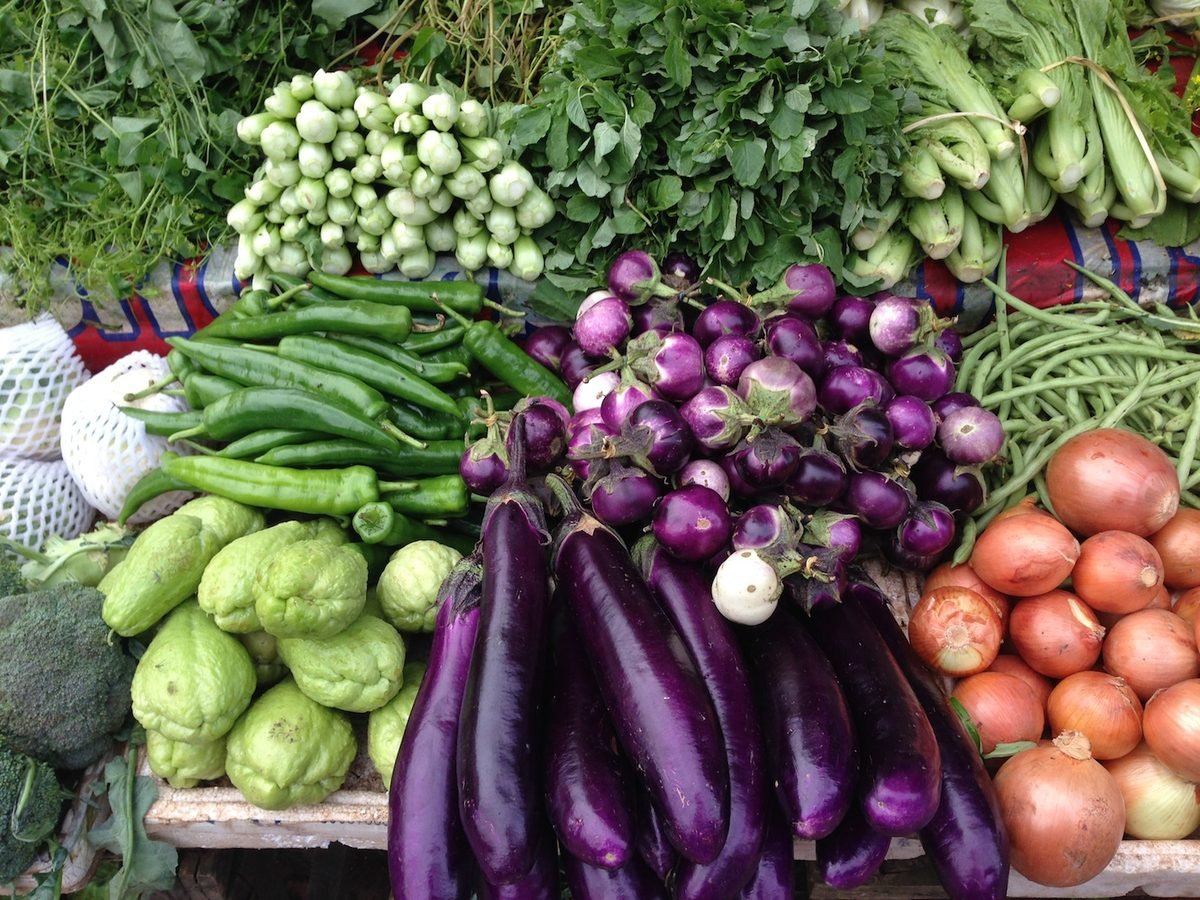 Assorted fresh Lao vegetables